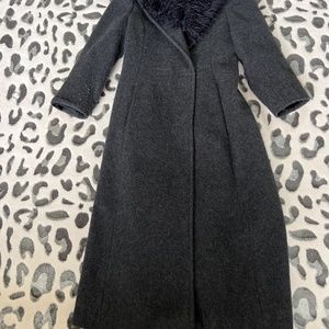 Long sweater coat with removable faux collar